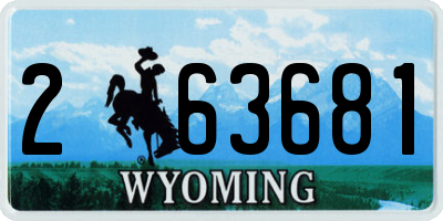 WY license plate 263681