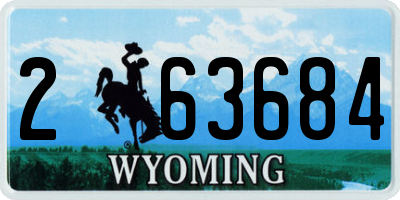 WY license plate 263684