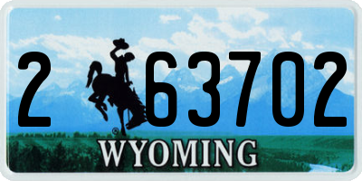 WY license plate 263702