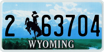 WY license plate 263704
