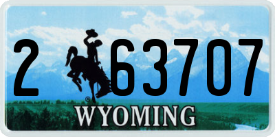 WY license plate 263707