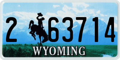 WY license plate 263714