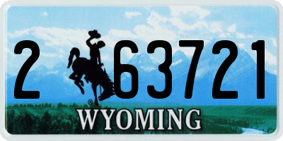 WY license plate 263721
