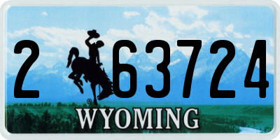 WY license plate 263724