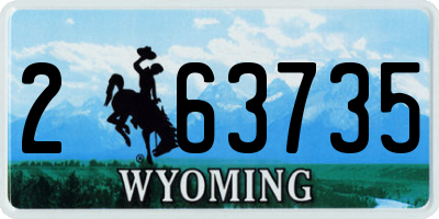 WY license plate 263735