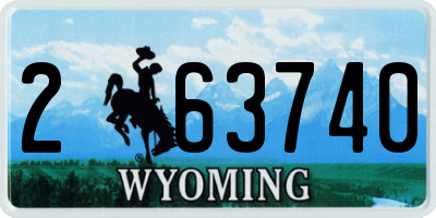 WY license plate 263740