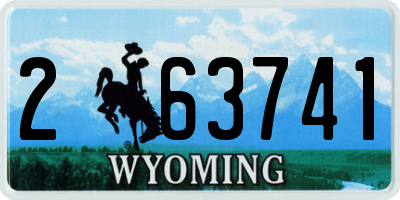 WY license plate 263741
