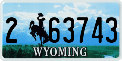WY license plate 263743