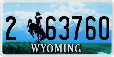 WY license plate 263760