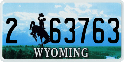 WY license plate 263763