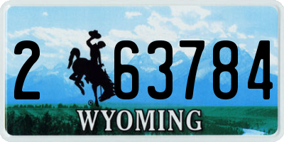 WY license plate 263784