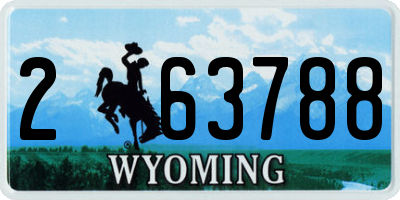 WY license plate 263788