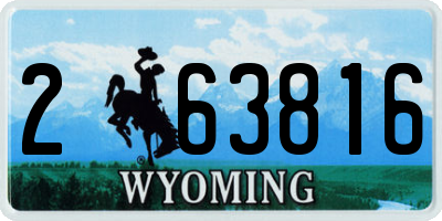 WY license plate 263816