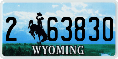 WY license plate 263830