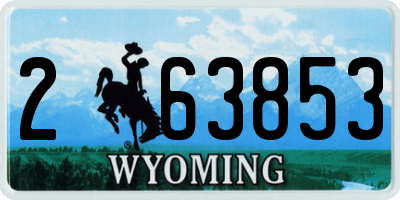 WY license plate 263853