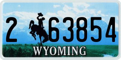 WY license plate 263854