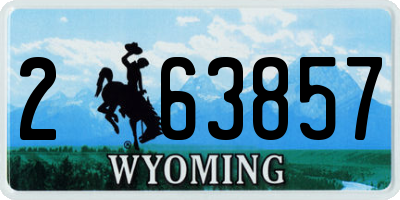WY license plate 263857