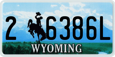 WY license plate 26386L