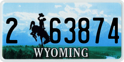 WY license plate 263874
