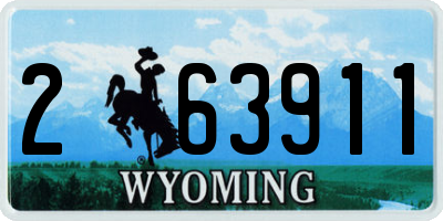 WY license plate 263911