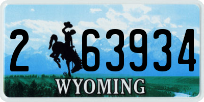 WY license plate 263934