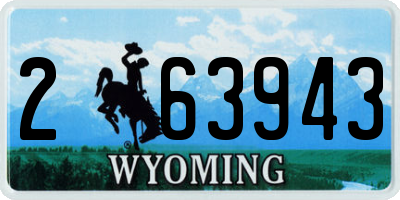 WY license plate 263943