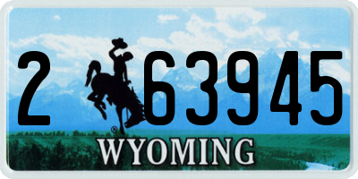 WY license plate 263945