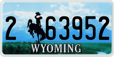 WY license plate 263952