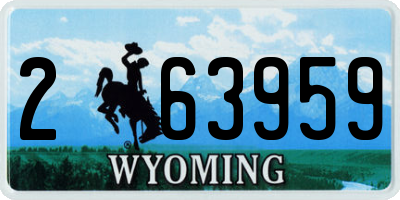 WY license plate 263959