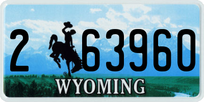 WY license plate 263960