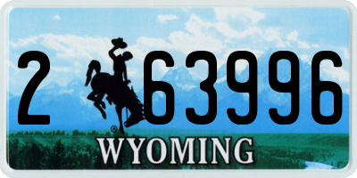WY license plate 263996
