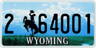 WY license plate 264001