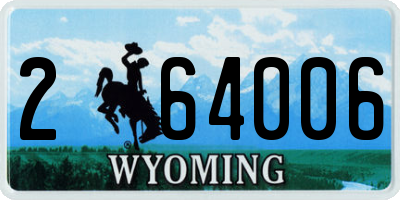 WY license plate 264006