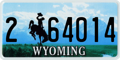 WY license plate 264014