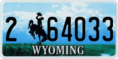 WY license plate 264033