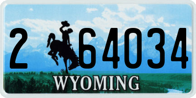 WY license plate 264034