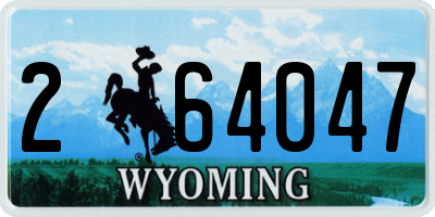 WY license plate 264047