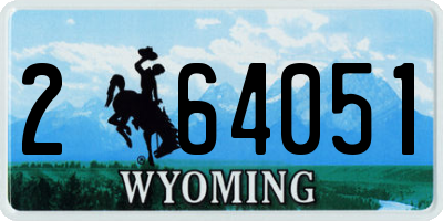 WY license plate 264051