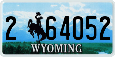 WY license plate 264052