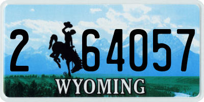 WY license plate 264057