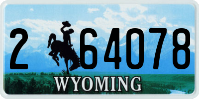 WY license plate 264078