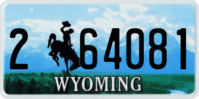 WY license plate 264081