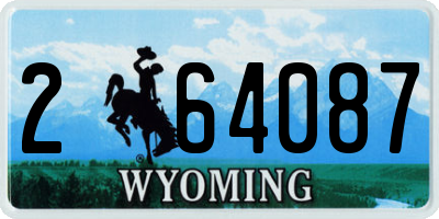 WY license plate 264087