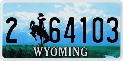 WY license plate 264103