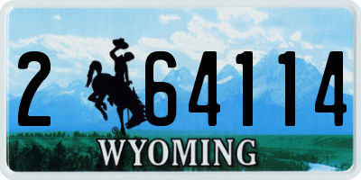 WY license plate 264114