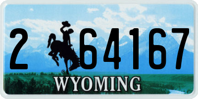 WY license plate 264167