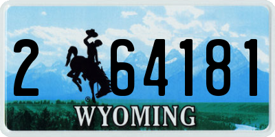 WY license plate 264181