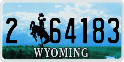 WY license plate 264183