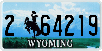 WY license plate 264219