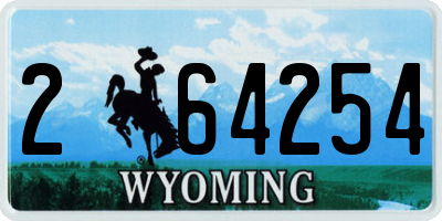 WY license plate 264254